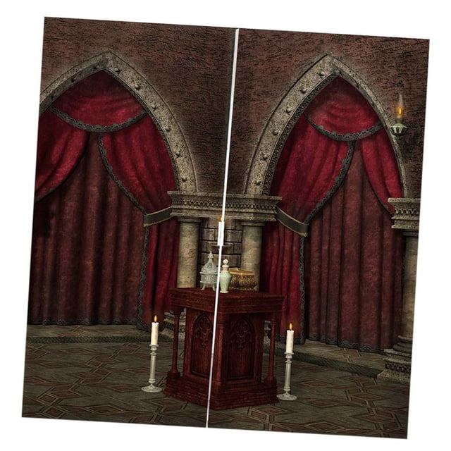 GUOOL Rideaux Occultants Rouges pour Porte et Fenêtre - Draperie Assombrissante à Impression 3D - 2 Panneaux Rideau Rouge pour Porte