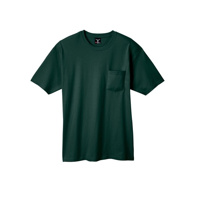 Hanes Beefy-T Men`s Pocket T-Shirt, L, Deep Forest