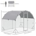 thumbnail image 2 of PawHut Galvanized Large Metal Chicken Coop Cage 9.2' x 6.2' x 6.5', 2 of 9
