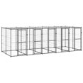 thumbnail image 1 of vidaXL Chenil Extérieur pour Chien en Acier avec Toit 12,1 M2, 1 of 4