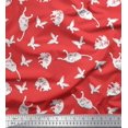 thumbnail image 1 of Soimoi Rayon Fabric Bird & Cat Animal Fabric Prints by Yard 56 Inch Wide, 1 of 3