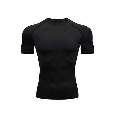 Avamo Chandails de Compression pour Hommes à Manches Courtes Hauts d'Été T-shirt de Sport Uni T-shirt Décontracté pour Muscles T-shirt de Course Gris G