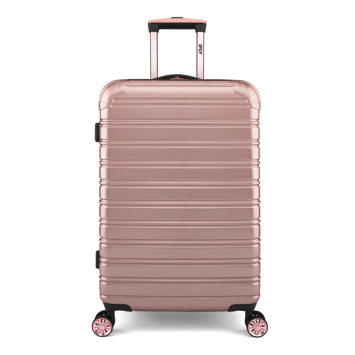 IFLY Fibertech Medium Checked Harside Luggage 26", Rose Gold