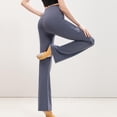 thumbnail image 4 of Womens Solid Color Straight Tube Slightly Flared High Waist And Hip Lifting Exercise Fitness Yoga Pants, 4 of 6