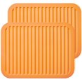 thumbnail image 1 of Silicone Trivets - 9" x 12" Silicone Potholder [2 Set ] Silicone Pot Holders - Spoon Rest - Kitchen Table Mat - Hot Pads - Large Coasters (Black), 1 of 8