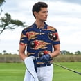 thumbnail image 3 of Bingfone Bowling Ball And Flame for Men's Button-down POLO Shirts, Quick-drying Shirts and T-shirts for Summer, Suitable for Vacation and Business-Small, 3 of 6