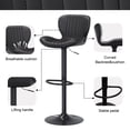 thumbnail image 4 of Walsunny Adjustable Bar Stools Set of 4 Leather Upholstered Swivel Counter Stools Counter Height Bar Stools with Large Base, Room Bar, Black, 4 of 5