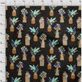 thumbnail image 4 of oneOone Polyester Spandex Black Fabric Floral Vase With Geometrical Craft Projects Decor Fabric Printed By The Yard 56 Inch Wide, 4 of 4