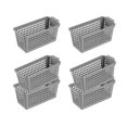 thumbnail image 2 of Tnarru 6 Pieces Desktop Storage Basket Bins Functional Trays Bathroom Storage Racks Makeup Organizer Trays for Shelves Dorm Cosmetic Gray, 2 of 8