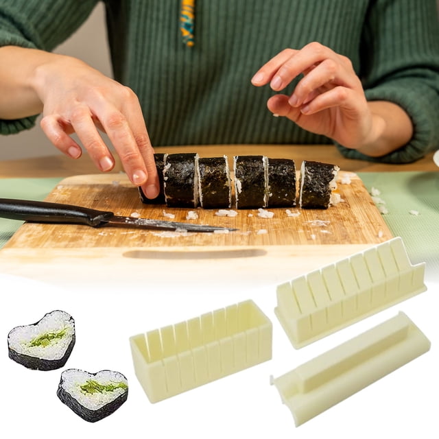Dvkptbk Baking Mold Sushi Making Kit - Sushi Set Plastic Sushi Making Tools with Multiple Different Shapes of Sushi Rice Roll Molds - Home Sushi Tools Kitchen Gadgets