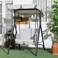 thumbnail image 2 of Outsunny Chaise Balançoire de Patio 1 Place avec Auvent Réglable et Coussins, 2 of 10