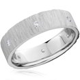 thumbnail image 1 of Diamond Wedding Ring Mens Textured 6mm 14k White Gold Wedding Band, 1 of 1