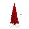 thumbnail image 2 of Vickerman K168078LED 7.5 ft. x 39 in. Flocked Red Fir Artificial Christmas Tree with 450 Red LED Light, 2 of 2
