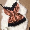 thumbnail image 4 of LSLJS Women Lace Satin Bra Camisole Sling Tops Shorts Pajamas Two Piece Set, Lingerie Sets, 4 of 4