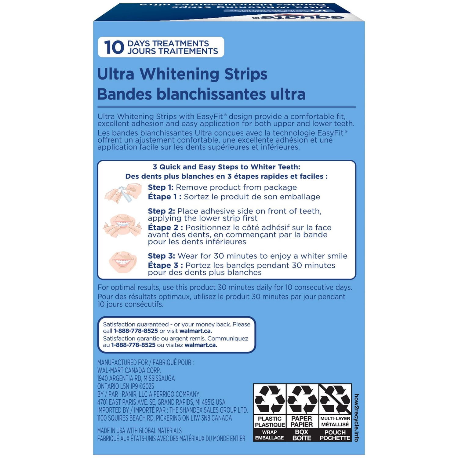 Bandes blanchissantes Ultra Equate 10 jours de traitement
