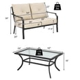 thumbnail image 2 of Gymax Ensemble de 2 Pcs pour l'Extérieur Causeuse avec Coussins Banc de Patio Sofa avec Table à Café, 2 of 10