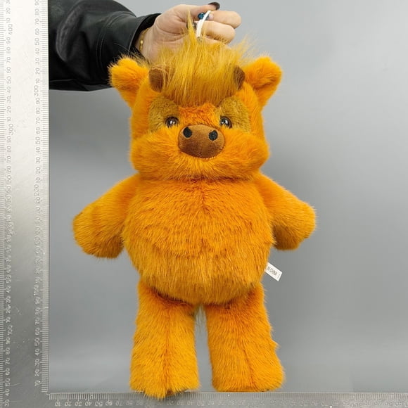 Linnome Highland Cow Soft Plush Doll Adorable Furry Running Cow Stuffed Animal for Stress Relief and Emotional Support As shown