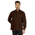 thumbnail image 1 of Bestman Solid Long Sleeve Shirt For Mens Front Double Button Placket Chinese Collar Shirt, 1 of 7