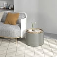 thumbnail image 2 of HOMCOM Table Basse Ronde avec Plateau, Rangement et Rembourrage en Lin, 2 of 10