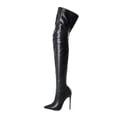 thumbnail image 2 of LSLJS Bottes Cuissardes à Talons Hauts pour Femmes, Chaussures pour Femmes Aguichant d'Hiver à Bout Pointu à Talons Hauts Fins, Bottes Hauteur Genou pour Femmes, 2 of 6
