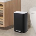 thumbnail image 1 of Stainless Steel Trash Can with Lid – 3.2 Gallon Step-On Garbage Bin with Soft-Close, Removable Inner Bucket – Compact Rectangular Wastebasket for Kitchen, Bathroom, Office, 1 of 7