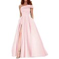 thumbnail image 3 of 2025 Commerce Extérieur Robe à une Épaule Contraste en Maille Fermeture Éclair au Dos Robe Transparente Robe en Satin Robe de Soirée Robes pour Femmes Été Invitée de Mariage Fête d'Anniversaire Jupe Tutu Vert Fente Haute Robe de Soirée, 3 of 3