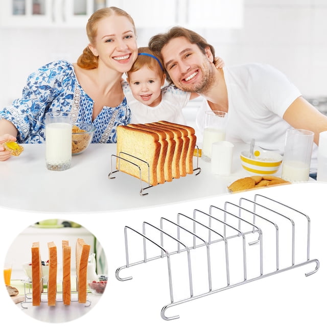 SSZMDLB Stainless Steel Bread Rack, 8 Hole Mesh Tool Rack Rectangular Storage Box for Oven, Air Fryer, Kitchen Counter, Durable Food Grade Steel Baking Rack