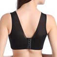 thumbnail image 3 of B91xZ Womens Bras Front Closure Plus Size Full Coverage Lace Underwire Racerback Bra,Black 46D, 3 of 4