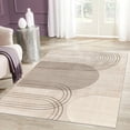 thumbnail image 1 of La Dole Rugs beige cream geometric arc runner rug 3x5 living room bedroom modern carpet Turkey, 1 of 5