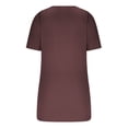 thumbnail image 2 of UPPADA Women's Summer Tops Short Sleeve V Neck Ribbed Knit Tees Trendy Button Front T Shirts Henley Solid Color Shirts Vacation Oufits Brown,XXL, 2 of 4