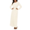 thumbnail image 3 of YONGHS Robe Maxi Abaya pour Femmes Musulmanes une Pièce à Manches Longues Robes de Prière Islamiques Robe Caftan Arabe Couleur Chair L-TG, 3 of 5