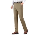 thumbnail image 1 of Dagugfen Mens Dress Pants High Waist Button Fitted Breathable Business Casual Work Pants Solid Color, 1 of 9