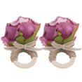 thumbnail image 2 of Wedding Decor,2Pcs Novelty Wooden Napkin Napkin Ring Napkin Holder High-End Performance, 2 of 14