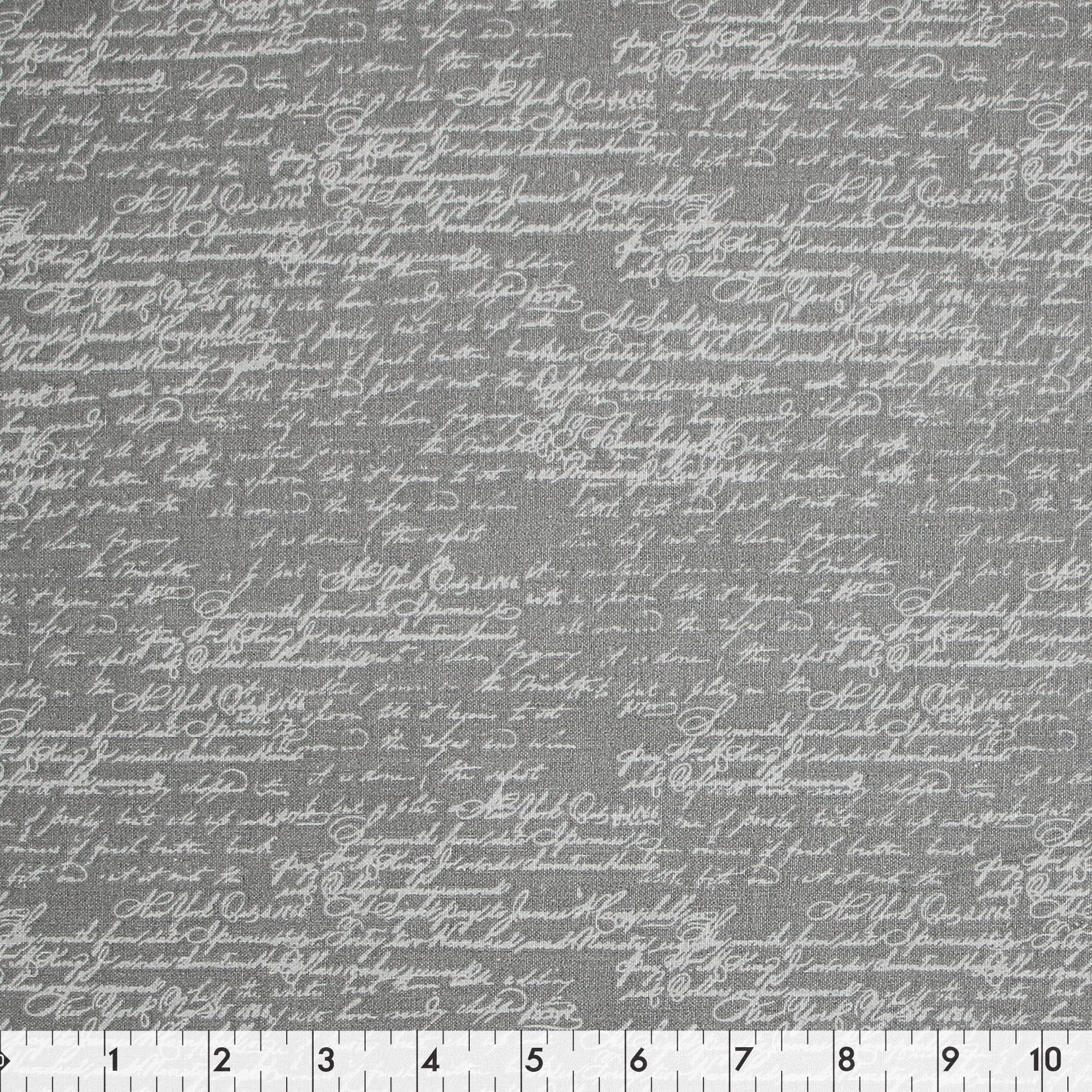 FABRIC CREATIONS gris avec blanc Script tissu de coton au mètre, gris