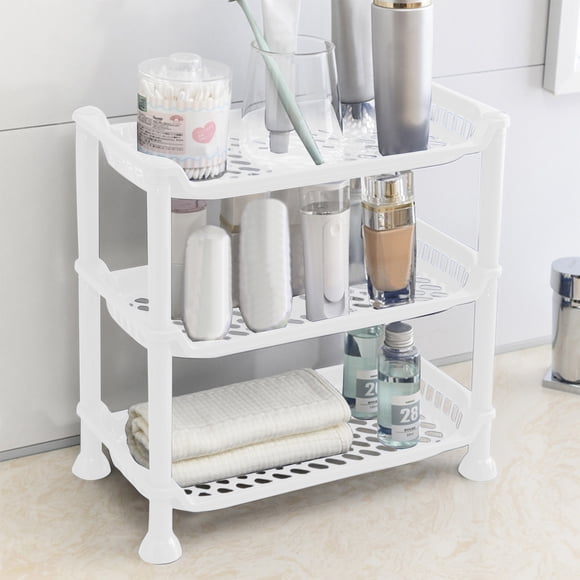 TopLLC Organisateurs et Rangement de Garde-Robe, Organisation et Rangement, Bacs de Rangement, Contenants de Rangement Étagère de Salle de Bain à Trois Niveaux Étagère de Cuisine Étagère de Rangement à Plusieurs Niveaux Étagère de Rangement de Bureau Étagères en Plastique