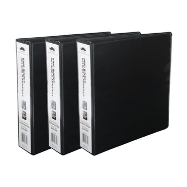 Moustache 3/Pack 2" D-Ring Binder, 3 Rings, Letter Size, Black