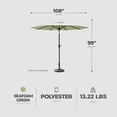 thumbnail image 2 of Four Seasons Courtyard Parasol de Marché pour Patio en Polyester de 9 Pieds, Vert Écume de Mer, 2 of 6
