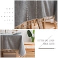 thumbnail image 3 of Cotton Linen Rectangle Tablecloth Table Cloth Heavy Weight Cotton Linen Dust-Proof Table Cover for Party Table Cover Kitchen Dinning(Light Gray,90*90cm), 3 of 6