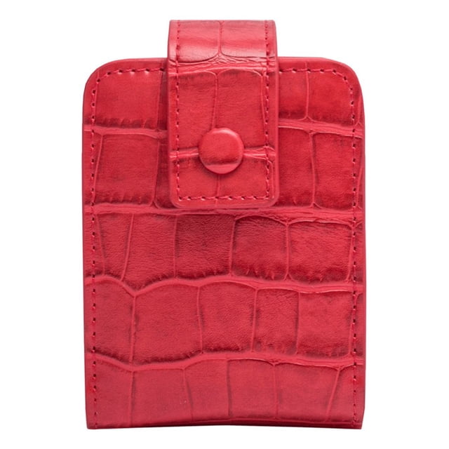 DEBGFS Rouge à Lèvres PU avec Miroir Mini Maquillage Pochette Cosmétique Fermeture à Boucle, Rouge