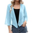 thumbnail image 1 of VEKDONE Cardigan à Capuche en Chiffon Décontracté pour Femmes Manches 3/4 Respirant Bleu TG, 1 of 9