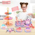 thumbnail image 4 of 48Pcs Toy Tea Set for Little Girls Afternoon Tea Set Toy Interactive Pretend Party Tea Set Toy Reusable Simulation Teacup Toy Including Teapot Cups Candy Desserts Tea Party Set Toy for Ki, 4 of 11