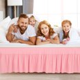 thumbnail image 3 of PiccoCasa Polyester Brushed Bed Skirt with Elastic Dust Ruffles 16" Drop, Queen Pink, 3 of 8