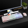 thumbnail image 1 of T25 Game Luminous 104 Key Mouse And Keyboard Set Wired Metal Panel Mechanical Hand FeelingMouse And Keyboard Set With Mobile Phone Bracket, 1 of 6