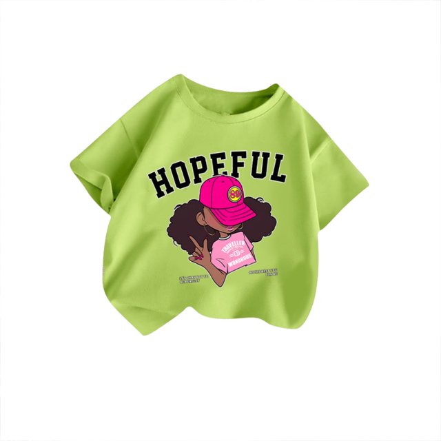 T-shirts pour Tout-Petites Filles, Jolis Graphiques, Hauts à Manches Courtes pour Filles, Col Rond, Vêtements d'Été pour Ados, Ensembles pour Filles 3-4 Ans, Tenue pour Fille