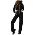 thumbnail image 1 of Fgnfyis Womens Tracksuits Set Womens Cargo Pant Two Piece Outfit Drawstring Full Zip Cropped Work Jacket and Drawstring Long Pant Sets Casual Pocket Solid Color Sweatsuit Trousers Sets Black S, 1 of 6