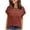 Red, variant on BLVB Women's Tops Casual Crewneck Short Sleeve Ribbed Knit Hollow out Shirts Loose Summer Fashion Tunic Tops Blouses