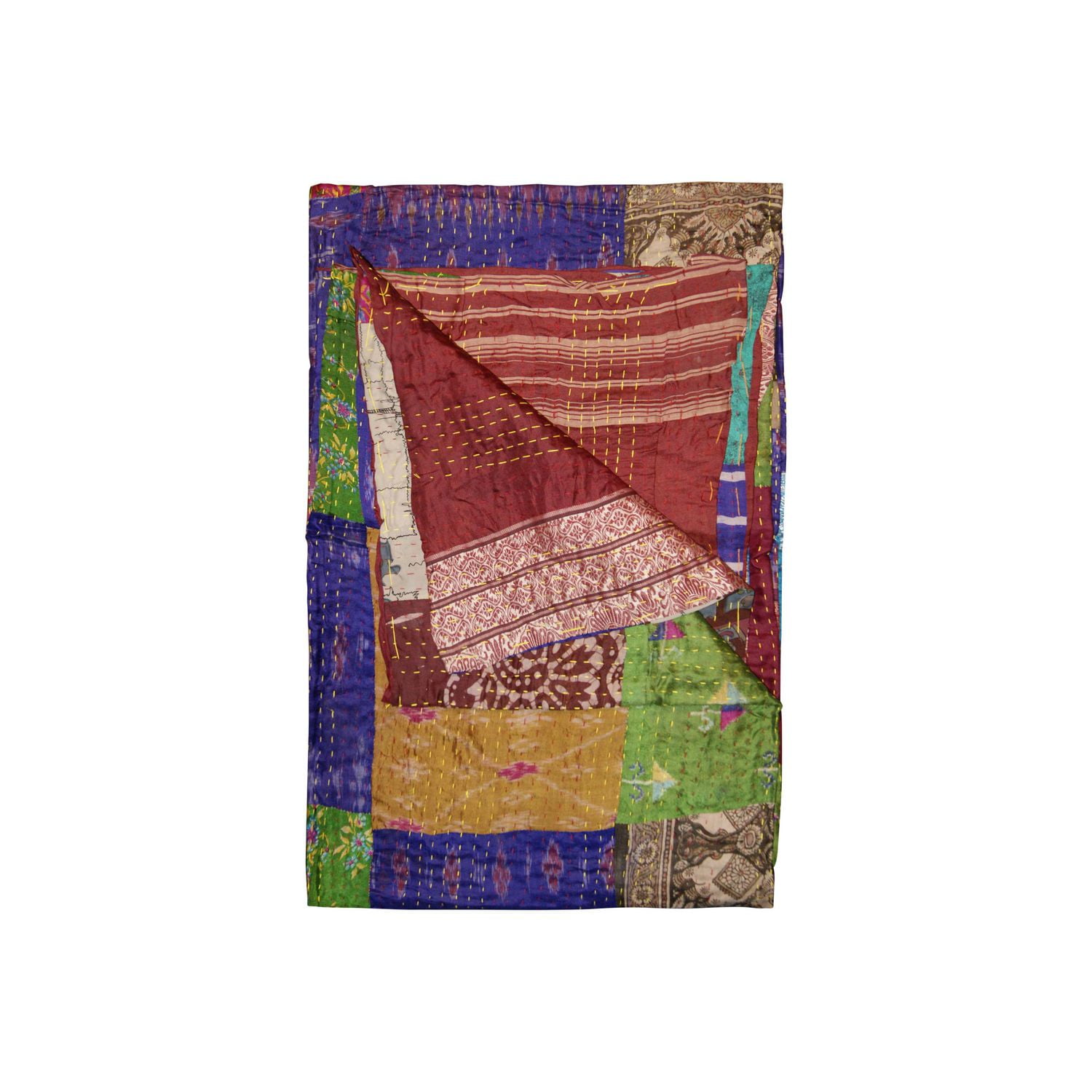 KANTHA SILK THROW BLANKET 50"X70"