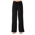 thumbnail image 1 of Timegard Cotton Linen Pants for Women Elastic Waisted Drawstring Straight Leg Lightweight Lounge Trousers, 1 of 5