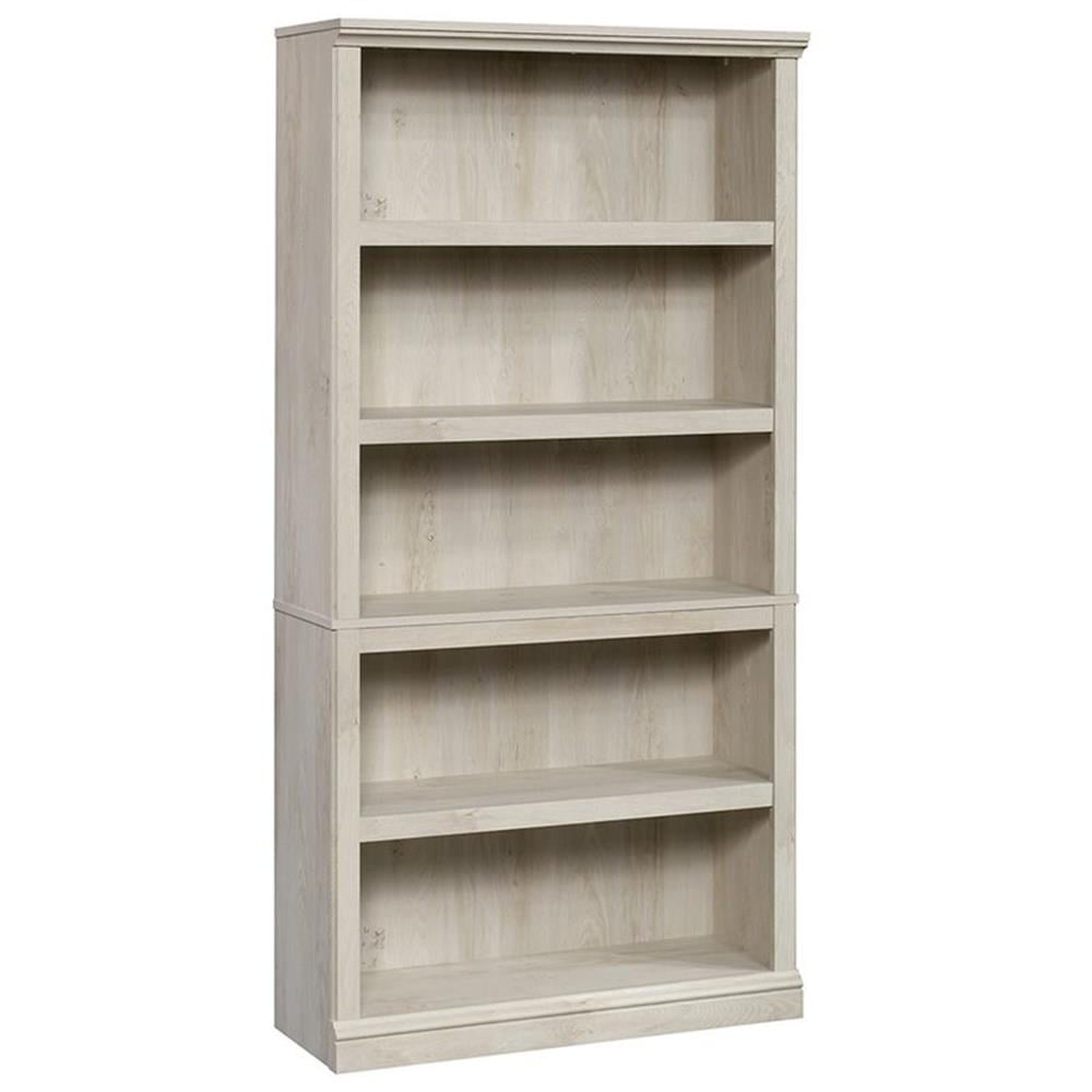 Bowery Hill 5-Shelf Transitional Engineered Wood Bookcase in Chalked Chestnut