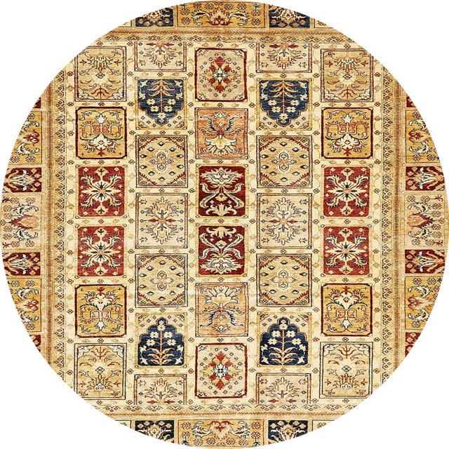 Ahgly Company Tapis d'Intérieur Ronds Abstraits Rouges Abstraits pour Aire, 6 Pieds Rond